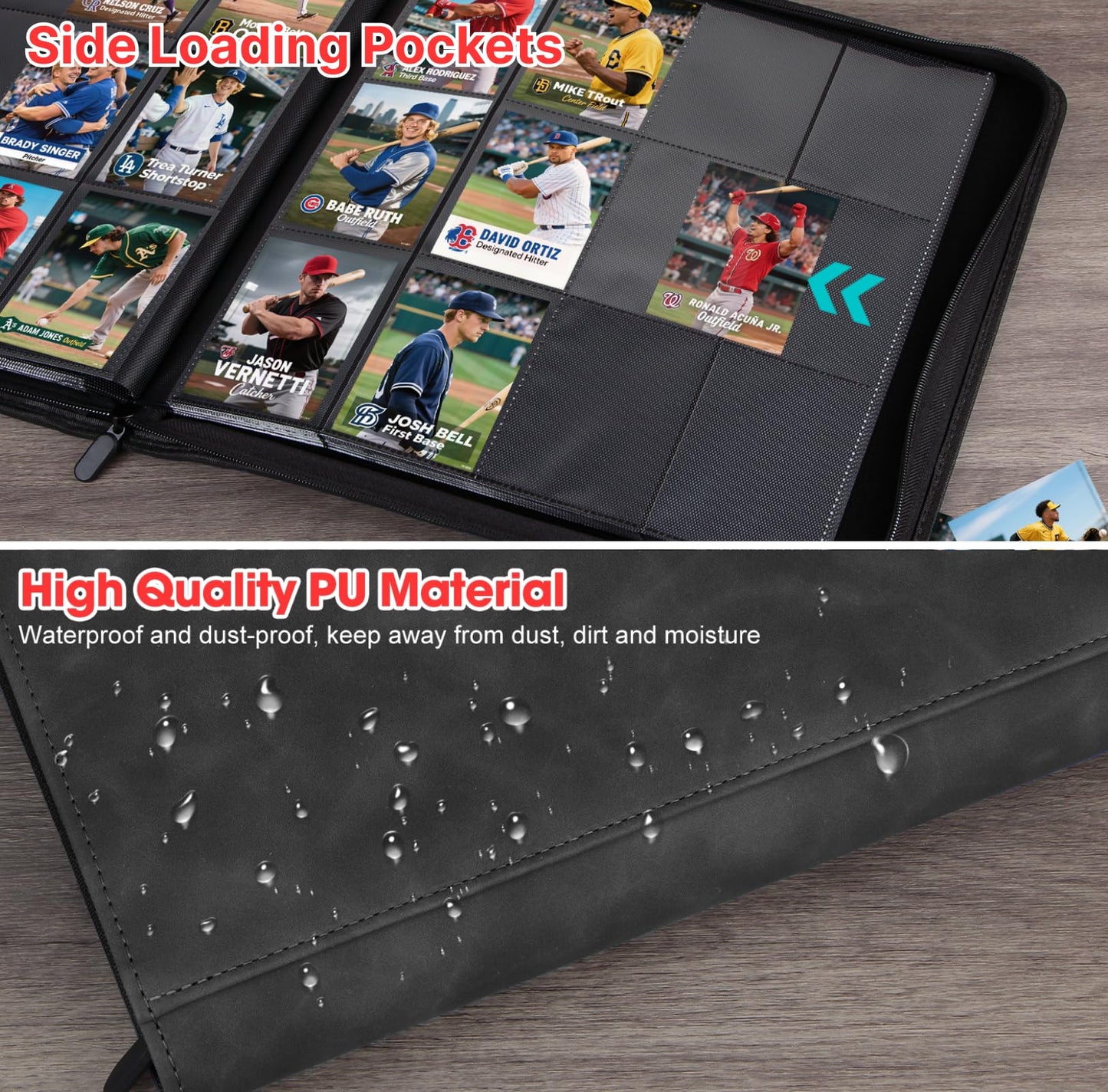Pok?pal Trading Card Binder  12 Pocket Card Collection Binder for 720 Cards  enhanced Card Book Double Sided Pocket  Collector Album Card Holder Folder for TCG PM MTG OPCG YGO Sports Cards (Black)