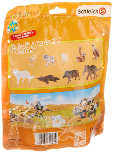 Schleich Wild Life, 3-Piece Surprise Toy For Kids With Assorted Wild Animals