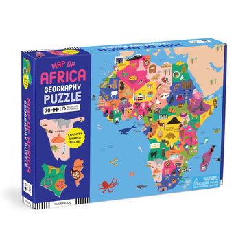 Mudpuppy Map Of Africa - 70 Piece Geography Puzzle With Country-Shaped Pieces And Iconic Landscapes Cultural Items And More