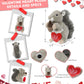 DolliBu I Love You Valentine Plush Grey Squirrel - Cute Stuffed Animal with Red Heart and Name Personalization Gift for Valentines Day  Birthday  Anniversary  Romantic Date - 8 Inches