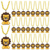 CiciBear 24 Pack Lion Necklace Party Favors with Mardi Gras Beads for Safari Jungle Animals Wild ONE Party Favors, Home Decorati