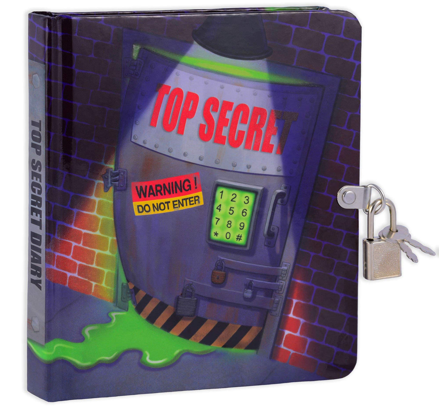 Mollybee Kids Top Secret Lock And Key Diary For Children, Measures 5.5 X 6.25 Inches, 208 Lined Pages