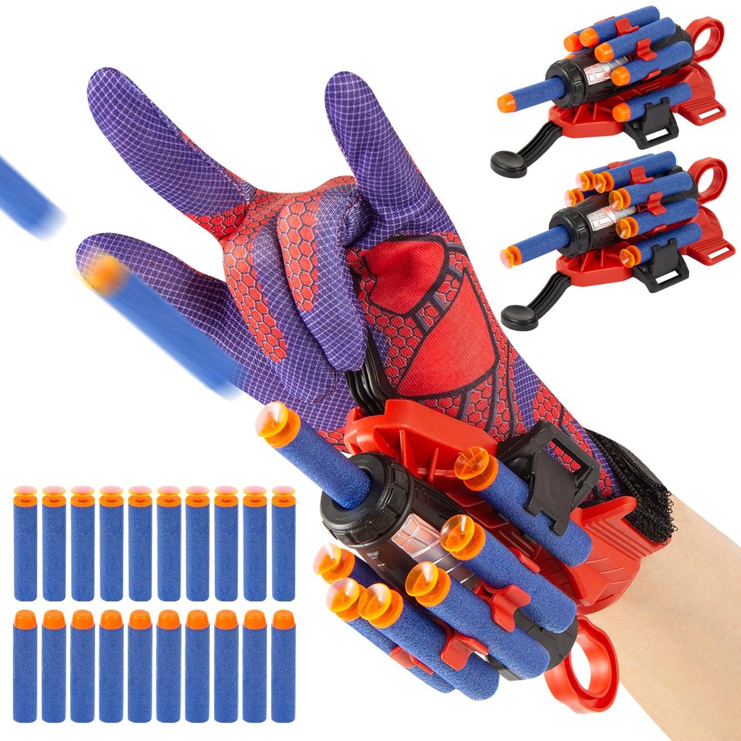 Gokbuy Spider Gloves Man Web Shooter Toy With Wrist, Spider Launcher Gloves Cosplay Toy Set For Kids