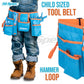 Hi-Spec 16pc Blue Kids Tool Kit Set & Child Size Tool Belt. Real Metal Hand Tools for DIY Building, Woodwork & Construction Lear