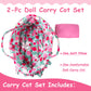 Rakki Dolli Doll Carry Cot Set, Soft Doll Carrier Basket Bassinet Includes 1 Cot And 1 Pillow, Rose Rabbit Doll Bassinet, Fits F