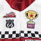 Kosgraiy Race Car Driver Costume Kid,Boy And Girl Racer Jumpsuit With Peaked Cap,Toddler Racing Costume Halloween,Red,S/120