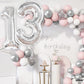 Katchon, Big Silver 13 Balloon Numbers - 40 Inch | 13Th Birthday Decorations For Girls | 13 Number Balloons, 13Th Birthday Decorations For Boys | 13Th Birthday Balloons, 13Th Balloons For Anniversary