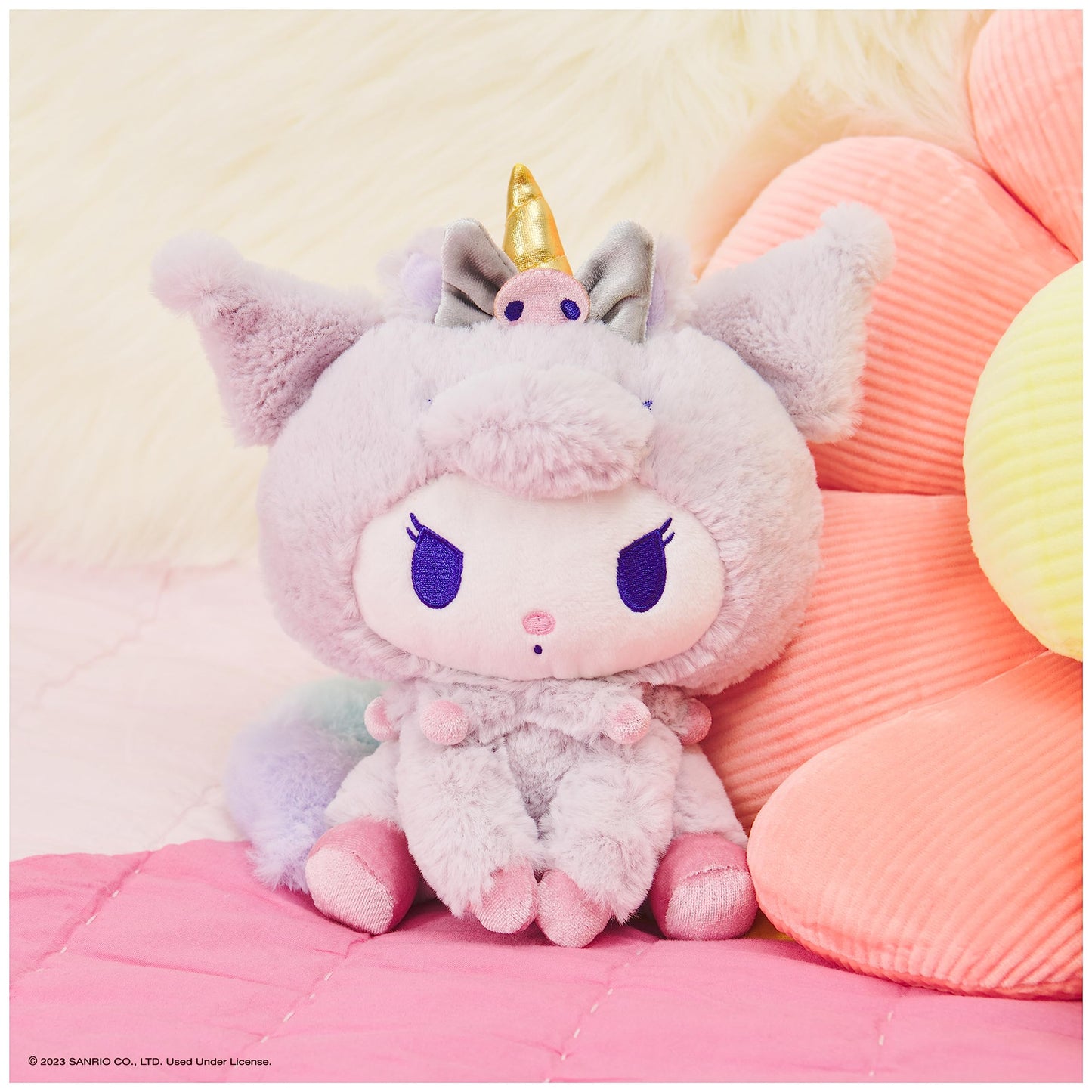 GUND Sanrio Kuromi Unicorn Plush Toy  enhanced Stuffed Animal for Ages 1 and Up  Purple  6