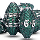 Aruohha Dnd Metal Dice Black Green Dragon Egg Dice With Metal Box, Role Playing Game Rpg Polyhedral D And D Dice Set D20 D12 D10