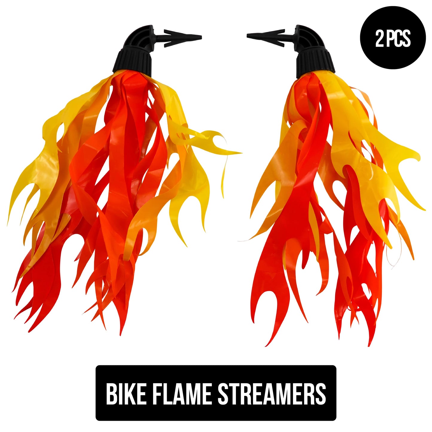 Iconikal Bicycle Scooter Handlebar Attachment Flame Streamers