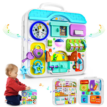 Toddlercley Musical Toys For 1 Year Old Girl Boy, Montessori Busy Board For 1+ Year Old, Birthday Gift For 1 Year Old Girl, Lear