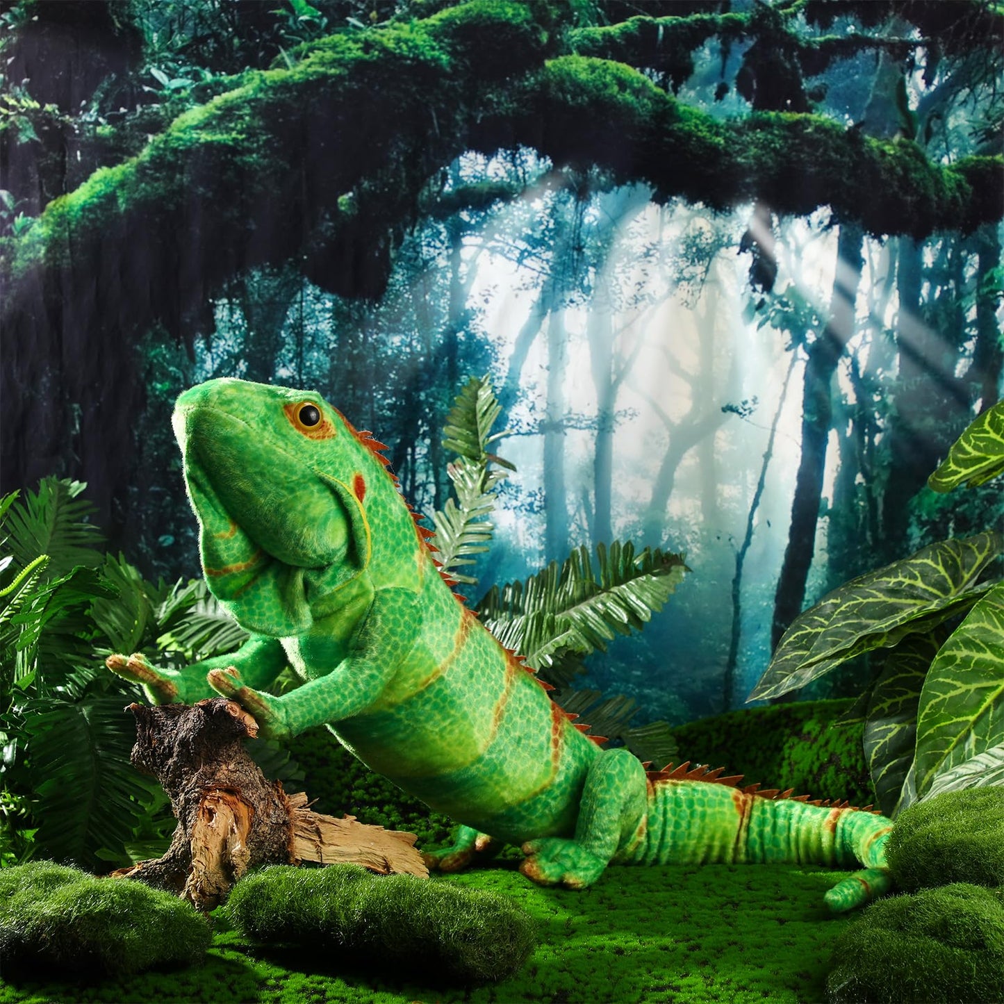 Syhood Lizard Stuffed Animals 37.4'' Realistic Plush Toy Lizard Toy Soft Plush Reptile Gift For Boys Girls Animal Lovers Birthday Easter(Emerald Green Iguana)