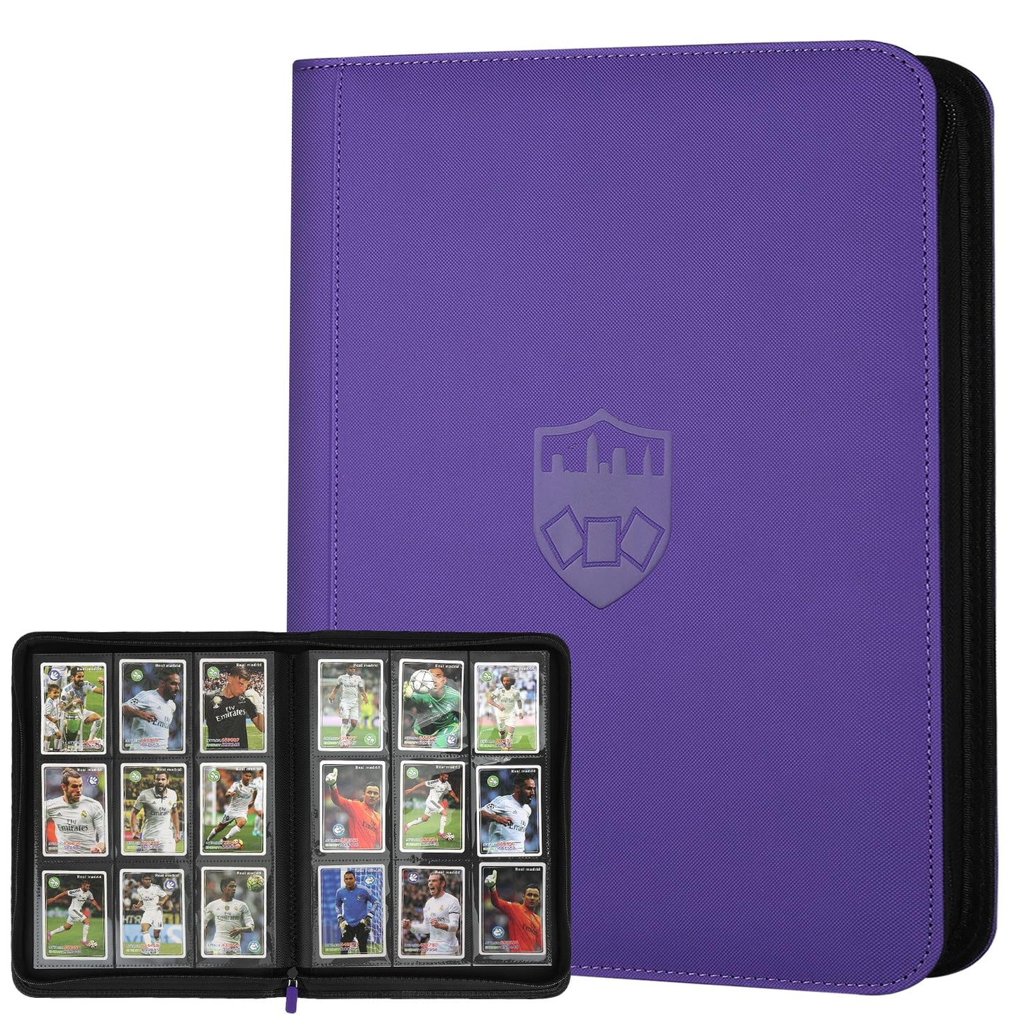 Trading Card Binder 9 Pocket  GERMUN PU Cover Card Binder for 360 Cards  enhanced Trading Card Holder Folders  Double Sided Pocket Card Album for MTG  TCG (Purple)