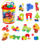 Burgkidz Big Building Block Set - 214 Pieces Toddler Educational Toy Classic Large Size Building Block Bricks - 13 Fun Shapes And Storage Bucket - Compatible With All Major Bulk Bricks Set