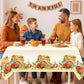 3PCS Fall Tablecloths, Thanksgiving Autumn Harvest Orange Pumpkin Flower Turkey Table Cover for Home Kitchen Party Picnic Thanks