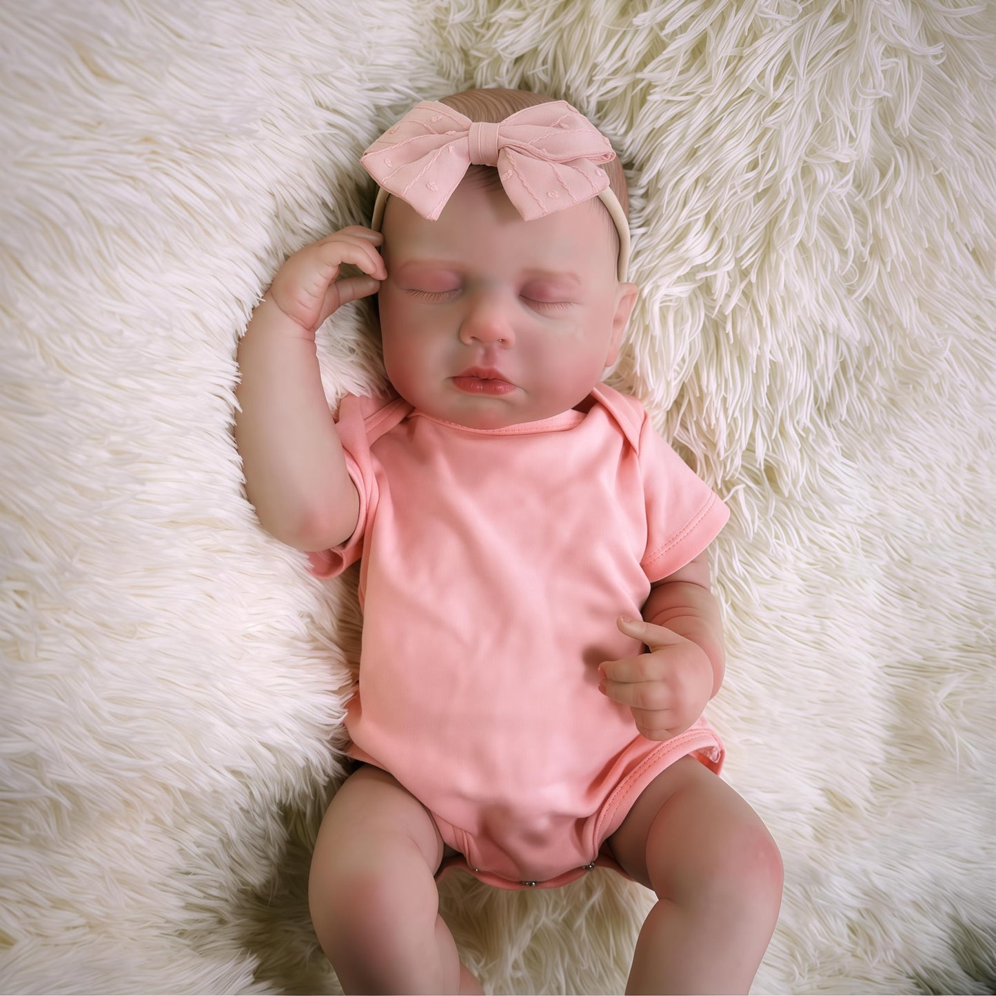 Joyarr Lifelike Reborn Baby Dolls, 20Inch Sweet Smile Real Life Realistic Newborn Full Vinyl Sleeping Baby Girl Adorable Dolls W