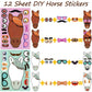 Winrayk 110Pcs Horse Birthday Party Favors Supplies Non-Woven Gift Bags Horse Figurine Make Your Own Stickers Horse Gifts Toys K
