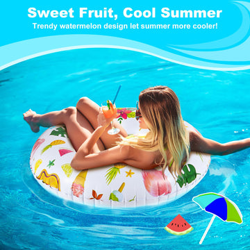 Heysplash Cartoon Swim Ring, Inflatable Durable Round Shaped Flamingo Summer Pool Beach Party Swimming Float Tube Water Fun Swim