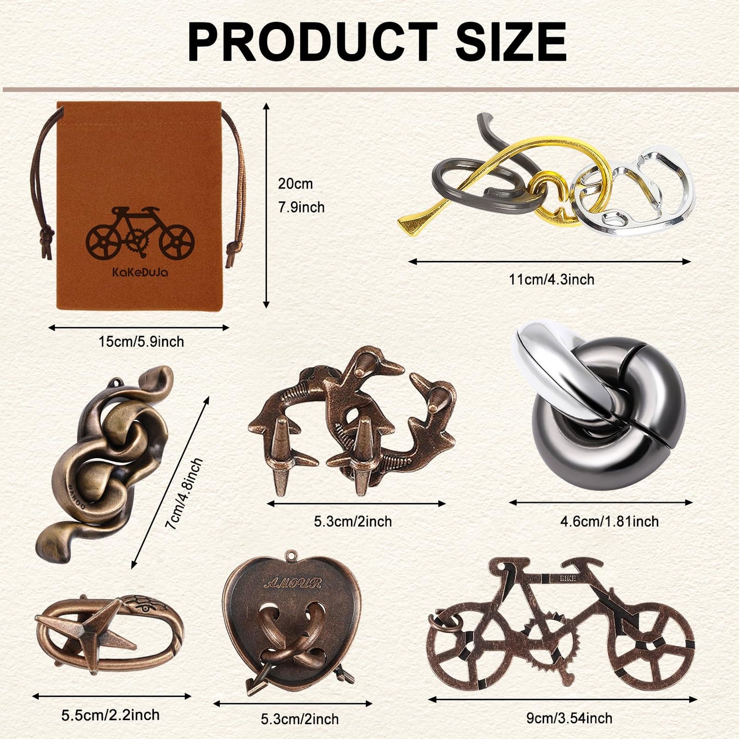 9 PCS Metal Puzzle for mature-themed Disentanglement Puzzles Lock Puzzle Games Set Gift for mature-themeds Teenagers Kids