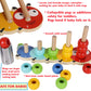 Toys of Wood Oxford Wooden Stacking Rings - Caterpillar Counting Game, 15 Pieces, Small, Color Sorting Puzzle for 1 Year Olds