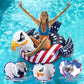 Halovin Patriotic Eagle Pool Float - 49"x48"x28" Red White Blue PVC Inflatable Raft for 4th of July Beach Fun