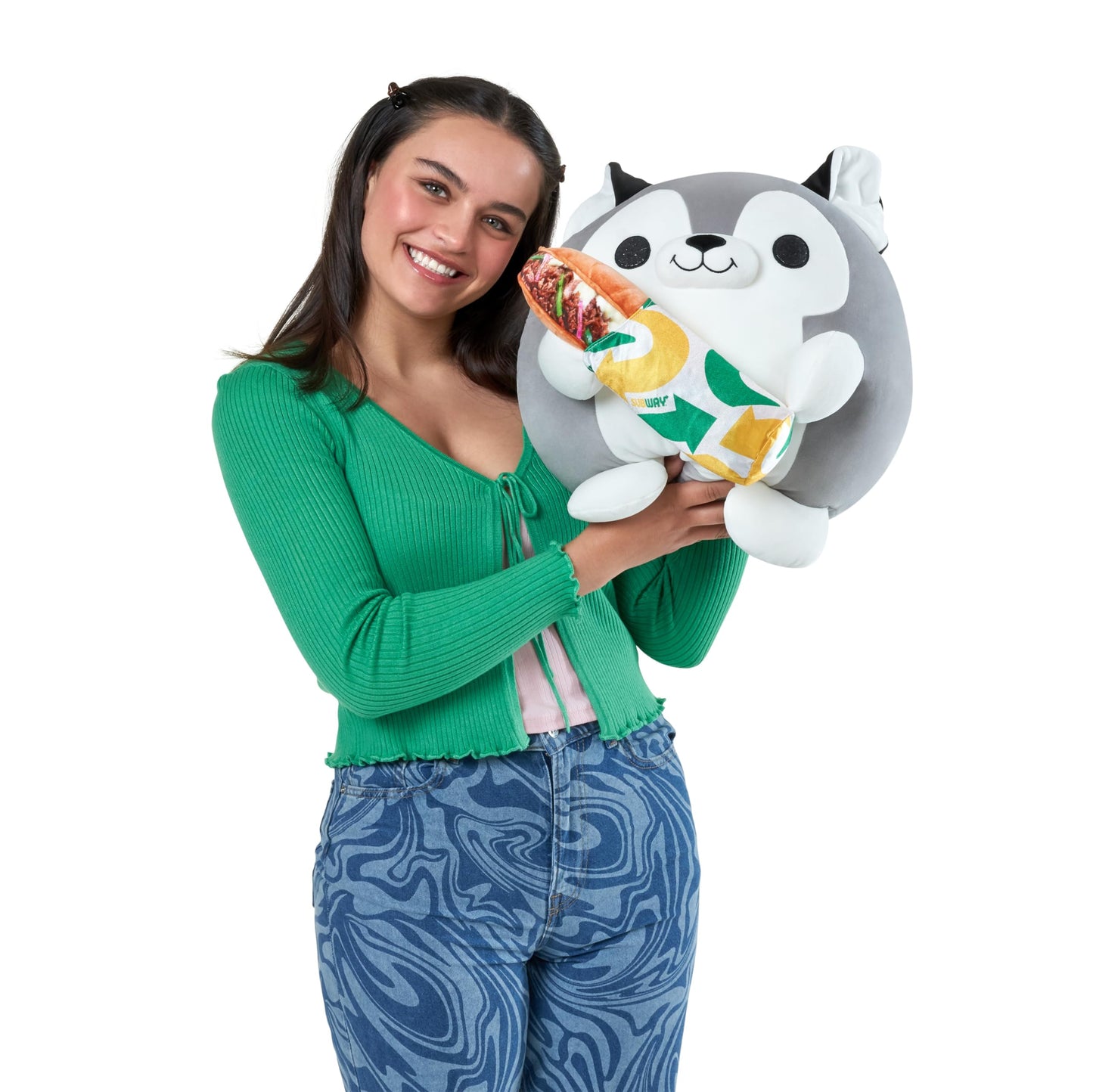 Snackles (Subway) Huskie Super Sized 14 Inch Plush By Zuru, Ultra Soft Plush, Collectible Plush With Real Licensed Brands, Stuffed Animal