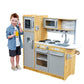 KidKraft Uptown Natural Wooden Play Kitchen with Play Phone, Chalkboard & Towel Rack, Gift for Ages 3+