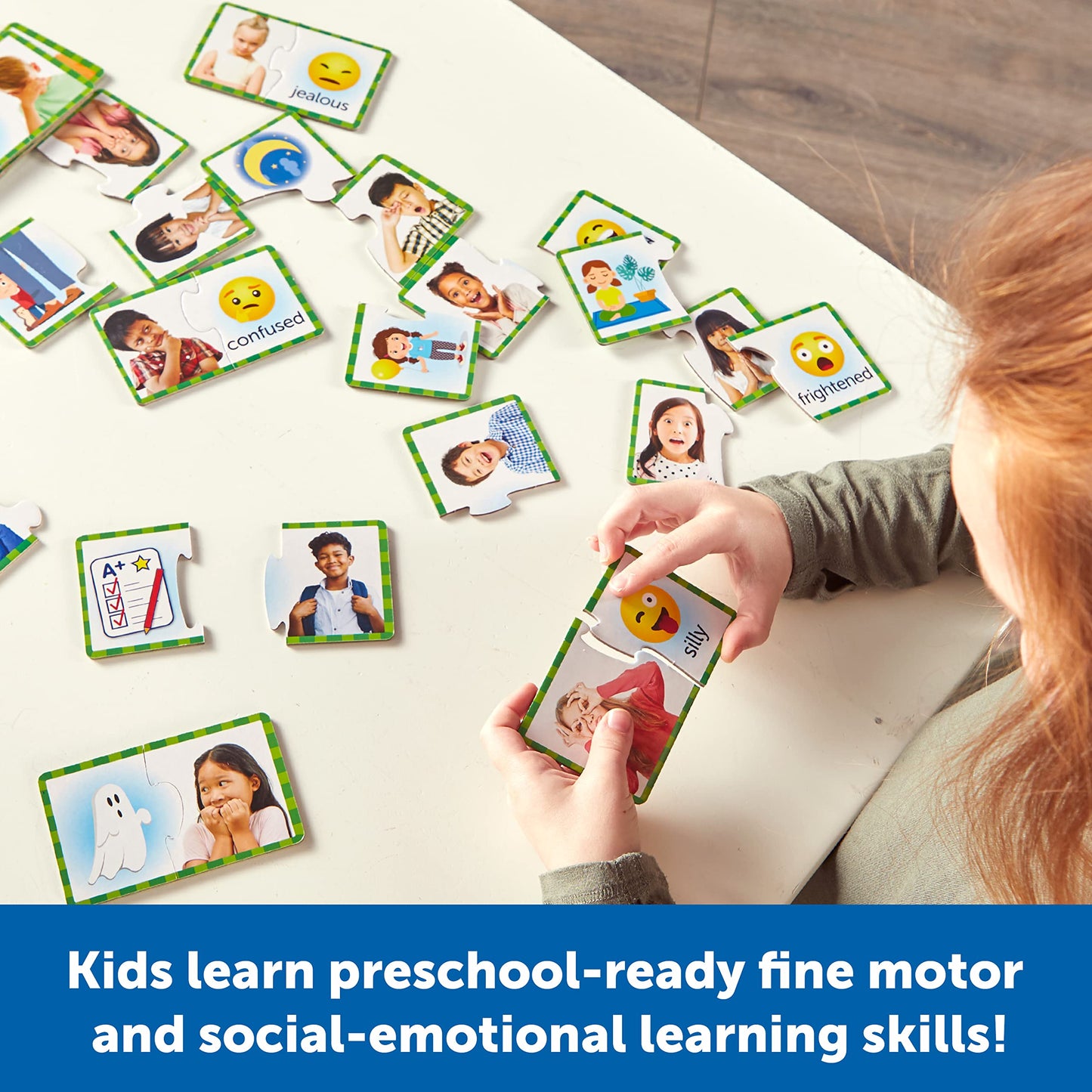 Learning Resources Feelings & Emotions Puzzle Cards, 48 Pieces, Social Skills & Speech Therapy, Ages 3+, Model LER6091