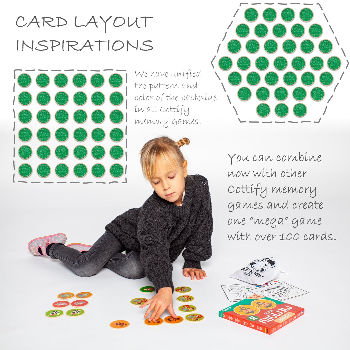 Montessori-Inspired Wooden Matching Game For Toddlers 2-4 Years - Durable, Scratch-Resistant 36 Card Set, Includes Carry Bag - M