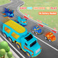 SHAWE 5 in 1 Toys Cars for 3 4 5 6 Years Old Toddlers Boys Girls Gifts, Transport Truck Toys with Sound & Light, Cute Pull Back