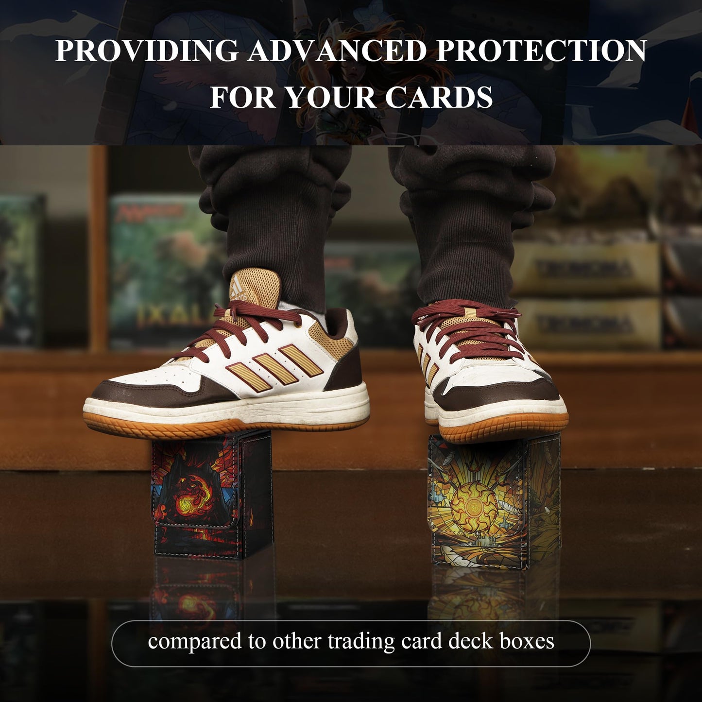 Tcguard Card Deck Box For Mtg Card Storage Box Holds 100 Plus Single Sleeved Cards With Trading Cards Games Tcg Yugioh Etc.(Scar