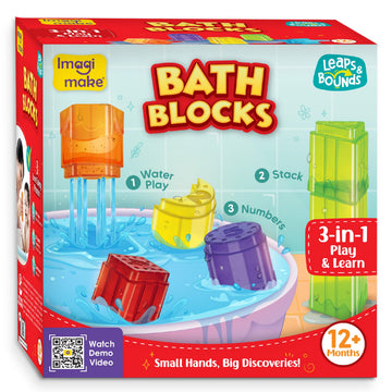 Imagimake Bath Blocks Baby Toys | Leaps & Bounds Bath Toys For Toddlers 12+ Months | Educational Toy For Toddlers, Infants |3-In