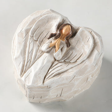 Hodao Angel Figurines Angel Gift Sculpted Hand-Painted Keepsake Box