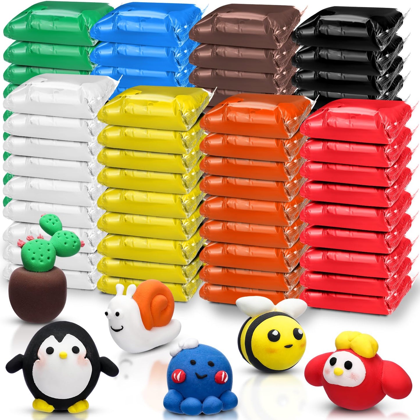 WinnerWhy 72 Pcs 2.38lbs Air Dry Clay Modeling Magic Ultra Light Modeling Clay for Kids DIY for Sculpting Air Dry School Gift(Br