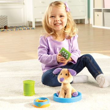 Learning Resources Puppy Care Play Set - 6 Pieces, Multi-Color, Plastic, Ages 2+, Model LER9245