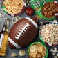 Football Party Supplies Kit Serve 25, Includes Disposable Dinner Plates, Dessert Plates, Napkins, Cups,And Football Tablecloth,