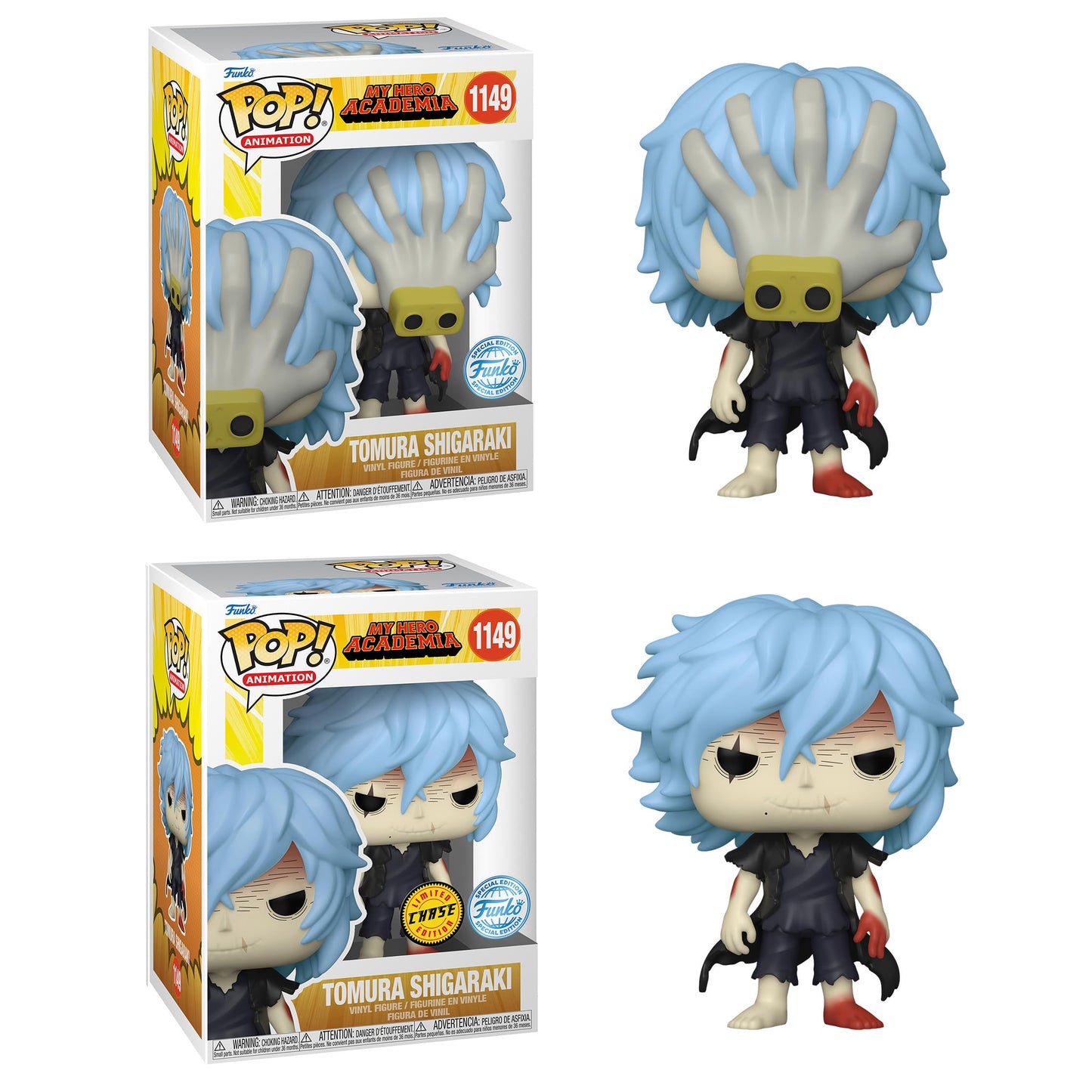 Funko Pop! My Hero Academia: Tomura Shigaraki Special Edition Exclusive Vinyl Figure #1149 - Glow Chase & Common Bundle