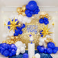 146Pcs Blue And Gold Balloons Garland Arch Kit With Gold Exploding Star Foil Balloons For Graduation Wedding Engagement Baptism
