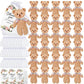 Wettarn 50 Sets Baby Shower Small Bears Tiny Plush Bear Bulk With Flower Thank You Tag And Mesh Bag 4.72'' Tiny Bear Baby Shower