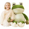 EARTHSOUND Giant Frog Plush Toy - 30" Soft Green Jumbo Stuffed Animal for Kids, Polyester Material, Model 2236532