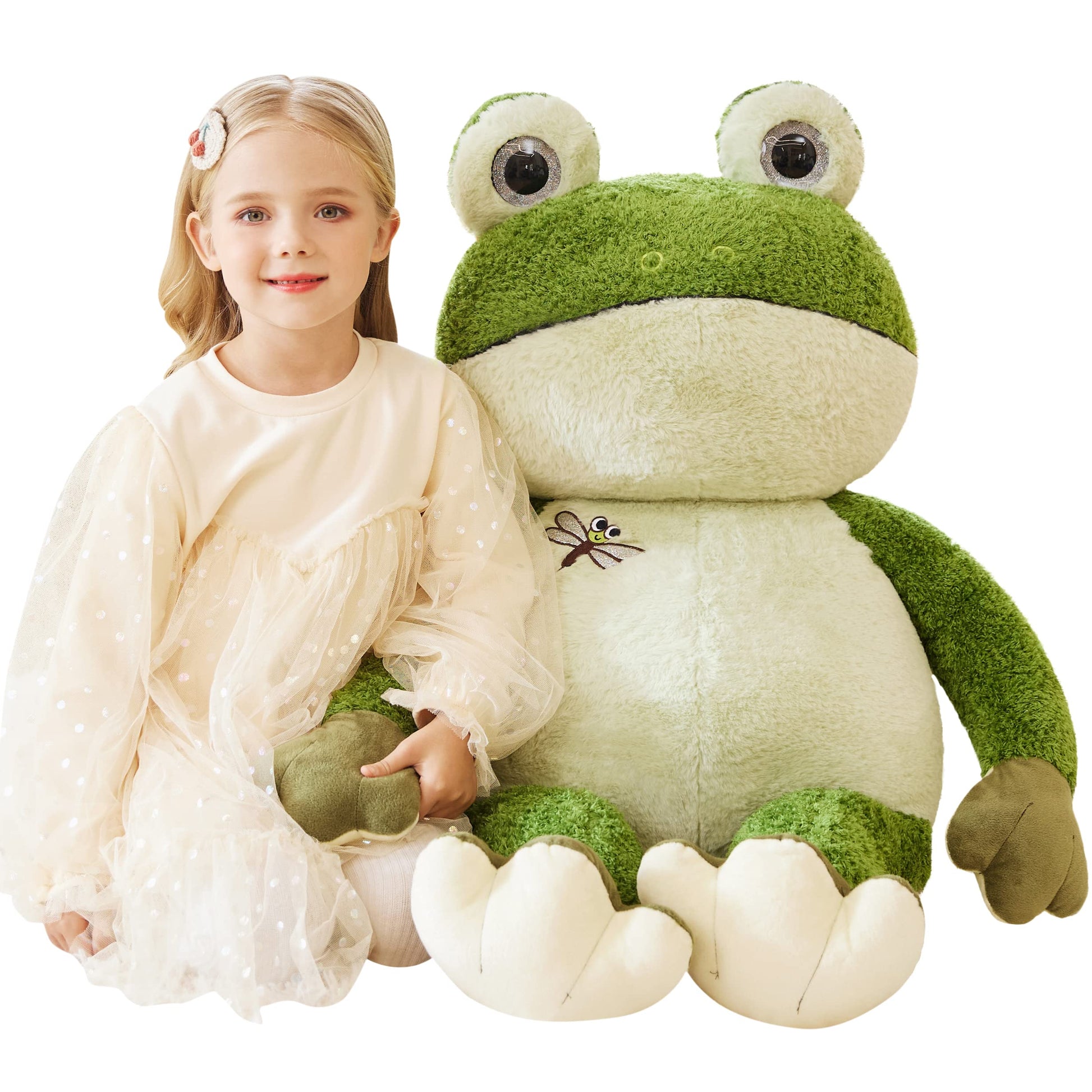 Earthsound Giant Frog Stuffed Animal Plush Toy,Large Frog Jumbo Cute Soft Toys,Big Size Huge Fluffy Plushy Oversized Fat Plushie