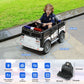 Elemara 12V Ride On Police Car, Electric Ride On Truck For Kids,Battery Powered Toddler Car Ride On Toy W/Parent Remote Control,Siren-Call,Walkie-Talkies, Flashing Lights,Bluetooth,Music,Dark Black