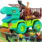 JoyBuilders 18 in 1 Dinosaur Toys for Kids 3-5, Dinosaur Truck Toys for Kids with 2 Pull Back Cars, 8 Dino Figures, Dinosaur Toy