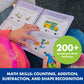 Educational Insights Hot Dots Pete The Cat Workbook, 200 Activities, Reading & Math for Kids Ages 5+, Multi, Model 2456