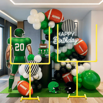 VioraWhite 2 Pcs Football Party Decoration 47.24  x 23.62  Plastic Football Goal Centerpiece Soccer Goal Post Field Post Decorat