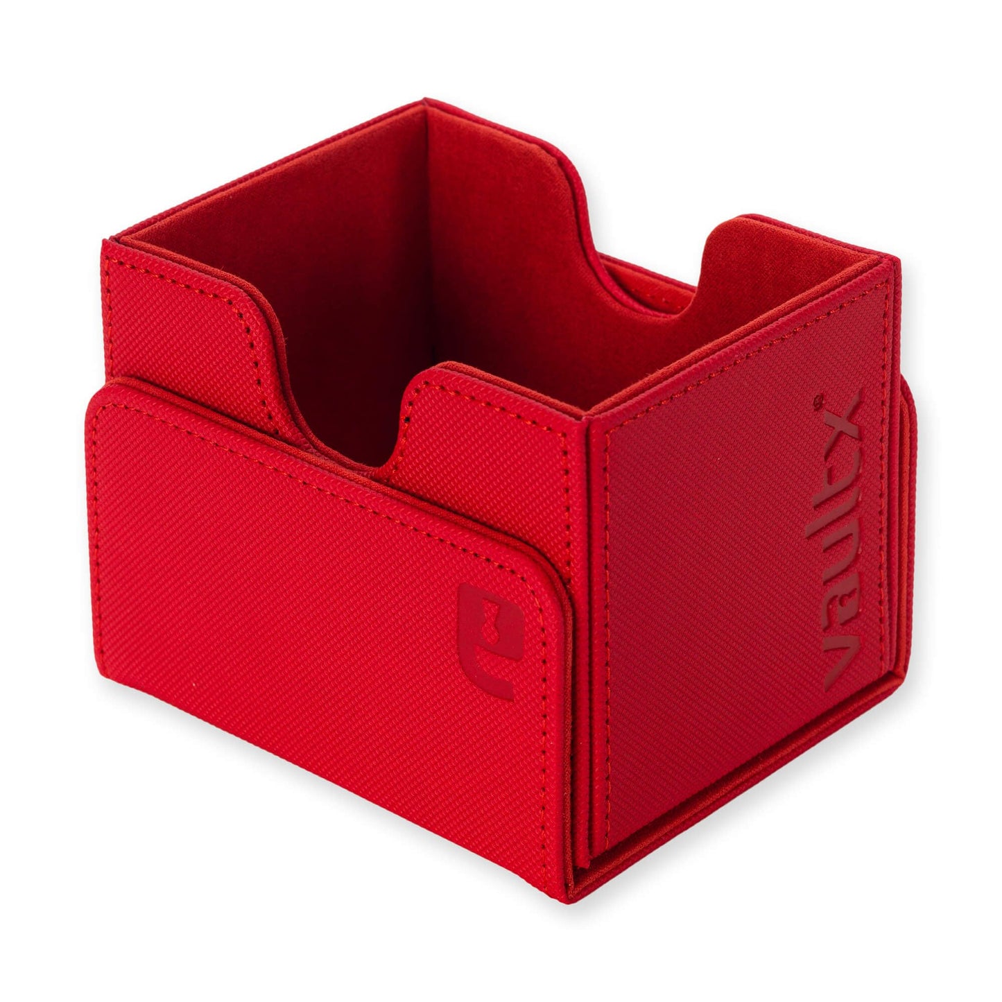 Vault X Trading Card Sideloading Deck Box  100+ sleeved cards  enhanced Exo-Tec Material  Card Holder Storage Box  Detachable Magnetic Lid  for MTG Commander Game  TCG (Red)