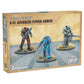 Modiphius Entertainment: Fallout: Wasteland Warfare - Unaligned: X-01 Power protective covering - 3 Figures  Unpainted Miniatures  Scenic Bases  Tabletop Miniatures