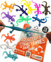 Upbrands 72 Super Stretchy Lizards Toys 3 Inches Bulk Set, 12 Colors, Kit For Birthday Party Favors For Kids, Goodie Bags, Easter Egg Basket Stuffers, Pinata Filler, Small Students Rewards