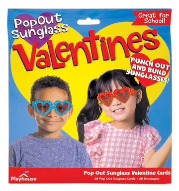 Playhouse Heart Eyes Punch Out Glasses 28 Card Super Valentine Exchange Pack for Kids