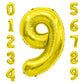 Number Balloon 40 Inch, Number Balloons Gold, Number 9 Balloon, Birthday Large Foil Gold Balloons, Birthday Party/Graduation/Ann